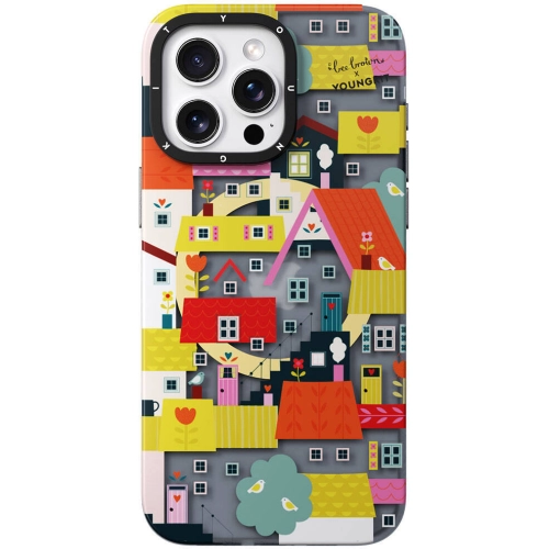 Apple iPhone 14 Pro Max (6.7) Kılıf Magsafe Şarj Özellikli Bee Brown Tasarımlı Youngkit Colorful Life Serisi Kapak - Sarı