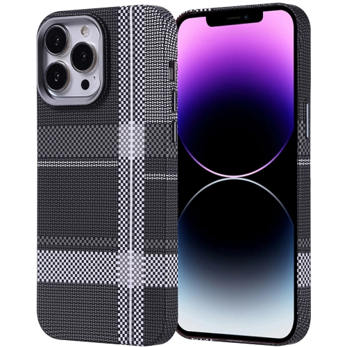 Apple iPhone 14 Pro Max (6.7) Kılıf Magsafe Şarj Özellikli Karbon Fiber Görünümlü Zore Nekst Kapak - Gri-Siyah