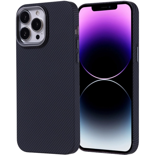 Apple iPhone 14 Pro Max (6.7) Kılıf Magsafe Şarj Özellikli Karbon Fiber Görünümlü Zore Nekst Kapak - Siyah
