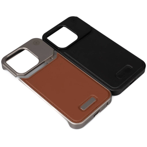 Apple iPhone 14 Pro Max (6.7) Kılıf Magsafe Şarj Özellikli Mekanizmalı Koku Hazneli Zore Mostar Kapak - Kahverengi