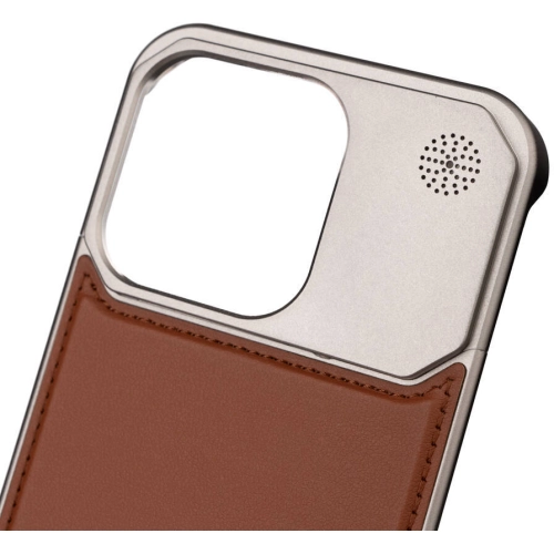 Apple iPhone 14 Pro Max (6.7) Kılıf Magsafe Şarj Özellikli Mekanizmalı Koku Hazneli Zore Mostar Kapak - Kahverengi