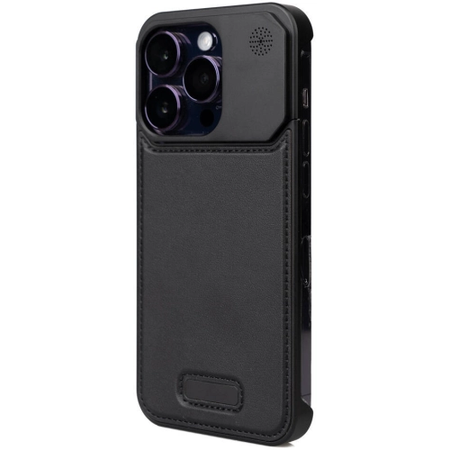 Apple iPhone 14 Pro Max (6.7) Kılıf Magsafe Şarj Özellikli Mekanizmalı Koku Hazneli Zore Mostar Kapak - Siyah