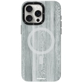 Apple iPhone 14 Pro Max (6.7) Kılıf Magsafe Şarj Özellikli Sararmaya Dayanıklı Youngkit Wood Forest Serisi Kapak - Gri