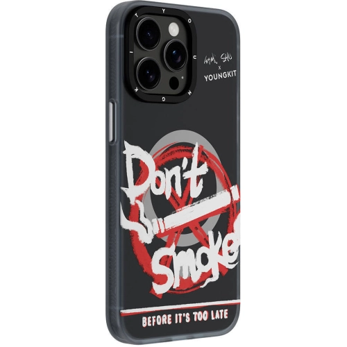 Apple iPhone 14 Pro Max (6.7) Kılıf Magsafe Şarj Özellikli Shu Tasarımlı Youngkit City Serisi Kapak - Siyah-Kırmızı