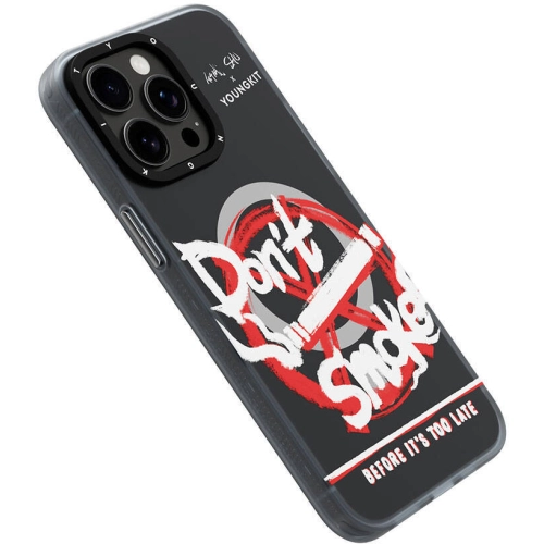 Apple iPhone 14 Pro Max (6.7) Kılıf Magsafe Şarj Özellikli Shu Tasarımlı Youngkit City Serisi Kapak - Siyah-Kırmızı