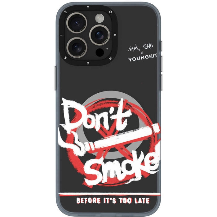 Apple iPhone 14 Pro Max (6.7) Kılıf Magsafe Şarj Özellikli Shu Tasarımlı Youngkit City Serisi Kapak - Siyah-Kırmızı