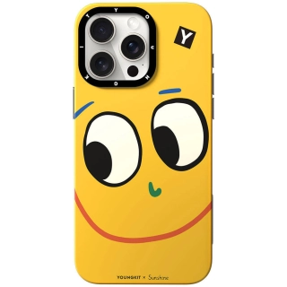 Apple iPhone 14 Pro Max (6.7) Kılıf Magsafe Şarj Özellikli Sunshine Tasarımlı Youngkit Daily Happy Serisi Kapak - Sarı