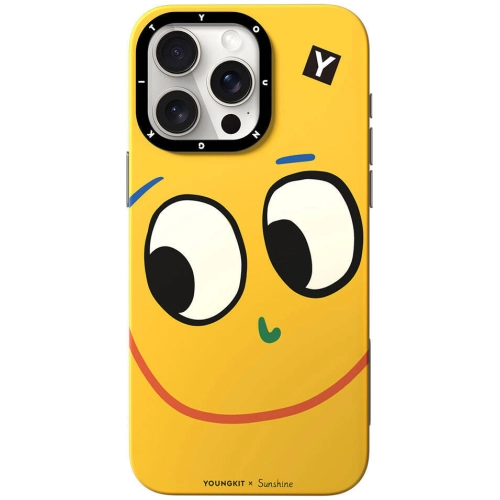 Apple iPhone 14 Pro Max (6.7) Kılıf Magsafe Şarj Özellikli Sunshine Tasarımlı Youngkit Daily Happy Serisi Kapak - Sarı
