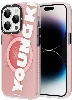 Apple iPhone 14 Pro Max Kılıf Magsafe Şarj Özellikli Youngkit Binfen Serisi Yazı Temalı Kapak - Mor