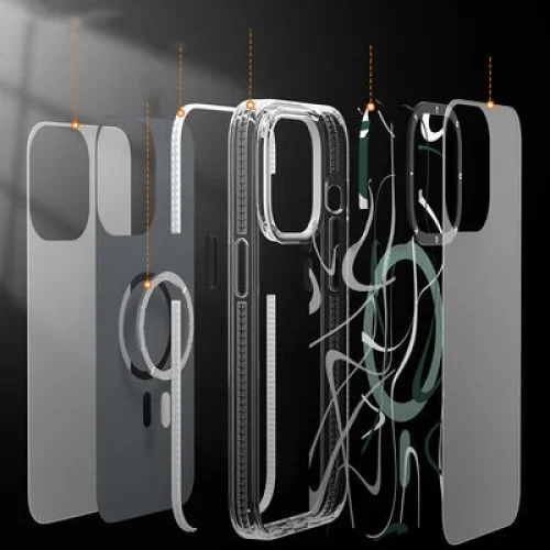 Apple iPhone 14 Pro Max Kılıf Magsafe Şarj Özellikli Youngkit Water-Ink Serisi Kapak - Beyaz