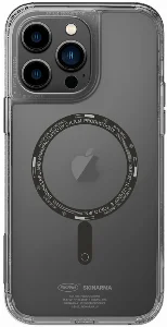 Apple iPhone 14 Pro Max Kılıf SkinArma Şeffaf Airbag Tasarımlı Magsafe Şarj Özellikli Saido Kapak - Füme