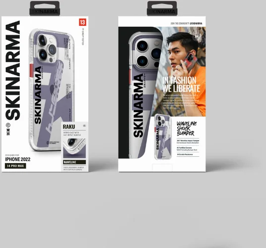Apple iPhone 14 Pro Max Kılıf SkinArma Şeffaf Airbag Tasarımlı Raku Kapak - Mor