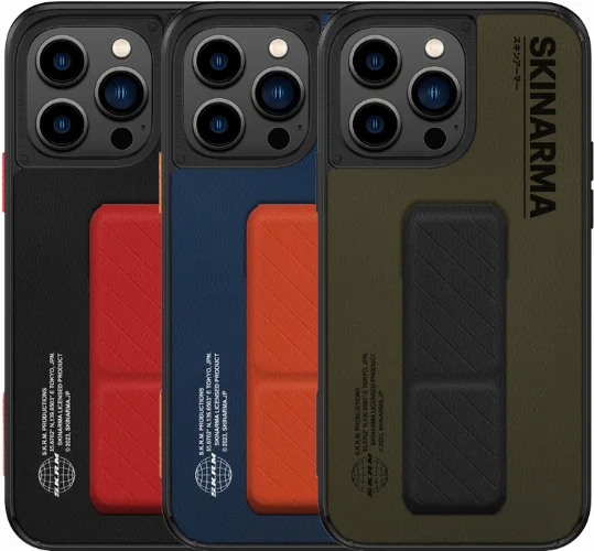 Apple iPhone 14 Pro Max Kılıf SkinArma Standlı Deri Görünümlü Gyo Kapak - Siyah