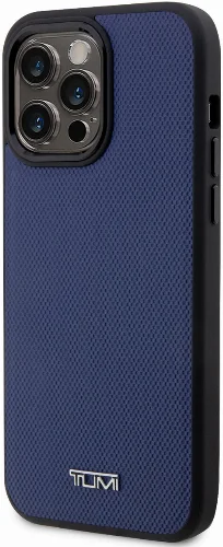 Apple iPhone 14 Pro Max (6.7) Kılıf TUMI Magsafe Şarj Özellikli Deri Noktalı Dizayn Kapak - Mavi