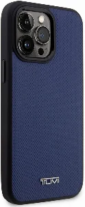 Apple iPhone 14 Pro Max (6.7) Kılıf TUMI Magsafe Şarj Özellikli Deri Noktalı Dizayn Kapak - Mavi