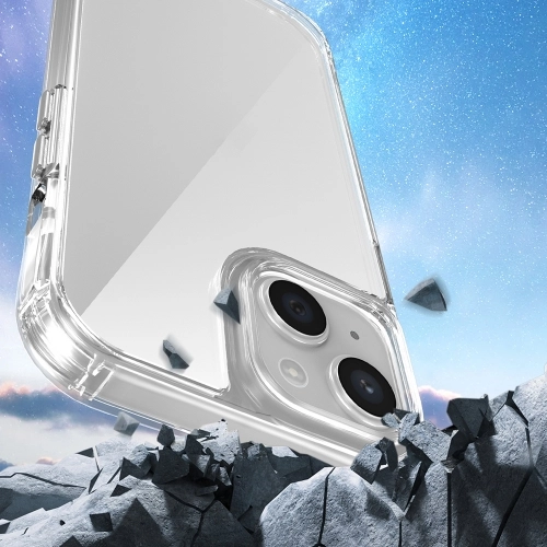 Apple iPhone 15 (6.1) Kılıf Airbagli Takılabilir Askı Aparatlı Esnek Snap Silikon Kapak - Şeffaf