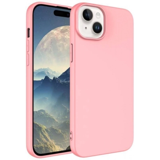 Apple iPhone 15 (6.1) Kılıf İçi Kadife Mat Mara Lansman Silikon Kapak  - Açık Pembe