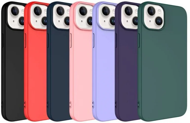 Apple iPhone 15 (6.1) Kılıf İçi Kadife Mat Mara Lansman Silikon Kapak  - Koyu Yeşil