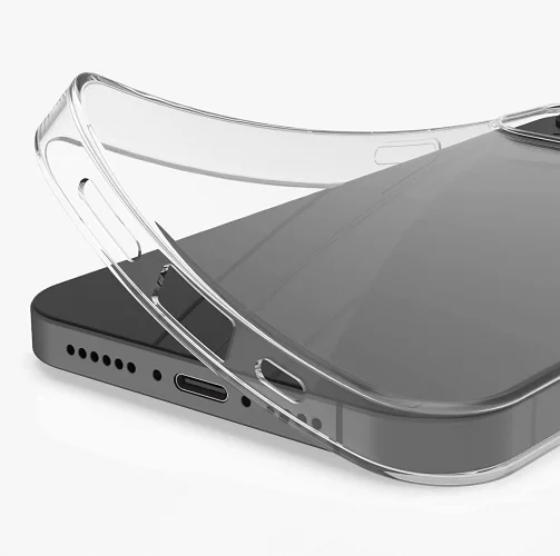 Apple iPhone 15 (6.1) Kılıf İnce Esnek Süper Silikon 0.3mm - Şeffaf