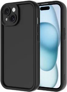 Apple iPhone 15 (6.1) Kılıf Kamera Korumalı Silikon Ananas Kapak - Siyah
