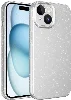 Apple iPhone 15 (6.1) Kılıf Kamera Korumalı Simli Lüks Zore Koton Kapak - Gümüş