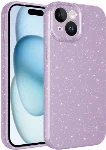 Apple iPhone 15 (6.1) Kılıf Kamera Korumalı Simli Lüks Zore Koton Kapak - Lila