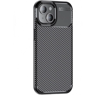 Apple iPhone 15 (6.1) Kılıf Silikon Parmak İzi Bırakmayan Karbon Soft Negro Kapak - Siyah