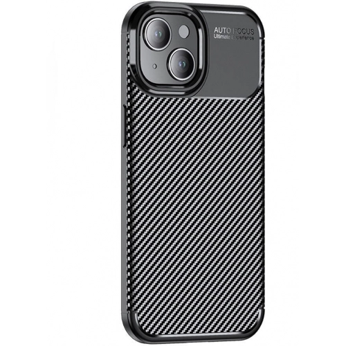 Apple iPhone 15 (6.1) Kılıf Silikon Parmak İzi Bırakmayan Karbon Soft Negro Kapak - Siyah