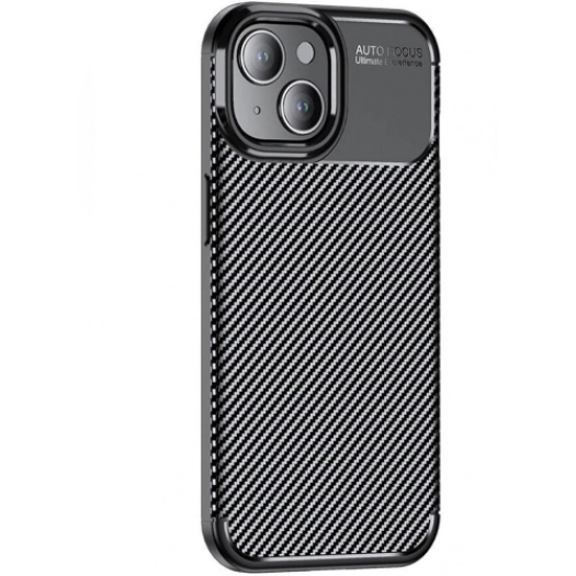 Apple iPhone 15 (6.1) Kılıf Silikon Parmak İzi Bırakmayan Karbon Soft Negro Kapak - Siyah