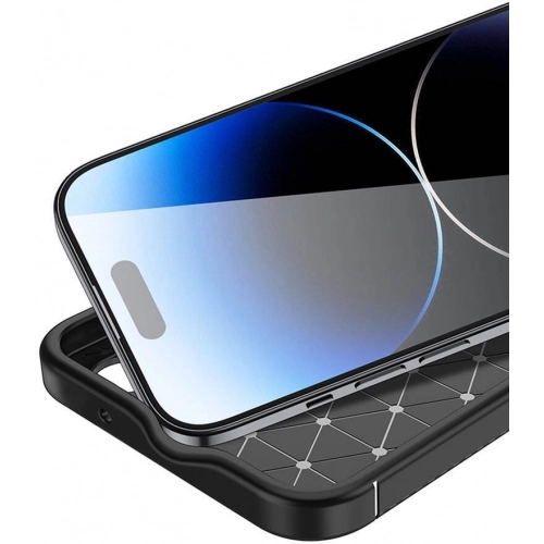 Apple iPhone 15 (6.1) Kılıf Silikon Parmak İzi Bırakmayan Karbon Soft Negro Kapak - Siyah