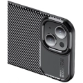 Apple iPhone 15 (6.1) Kılıf Silikon Parmak İzi Bırakmayan Karbon Soft Negro Kapak - Siyah