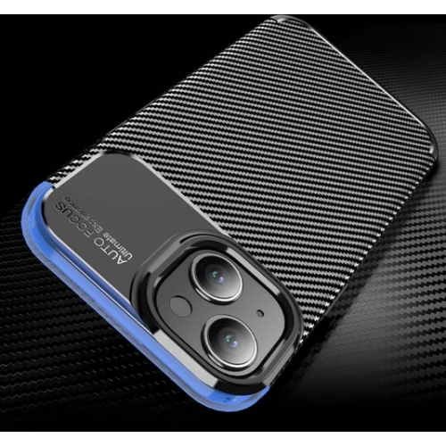 Apple iPhone 15 (6.1) Kılıf Silikon Parmak İzi Bırakmayan Karbon Soft Negro Kapak - Siyah