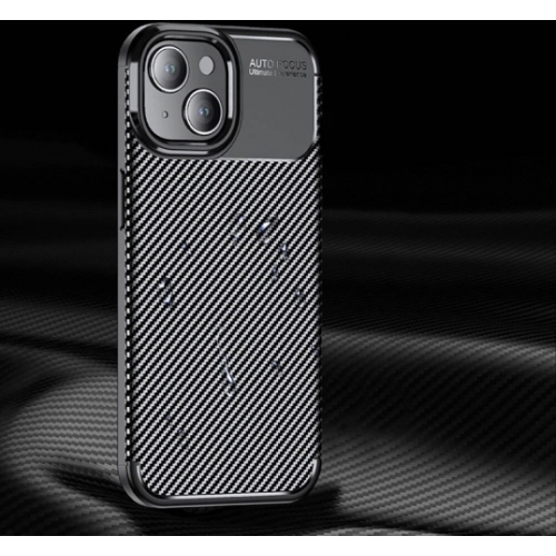 Apple iPhone 15 (6.1) Kılıf Silikon Parmak İzi Bırakmayan Karbon Soft Negro Kapak - Siyah