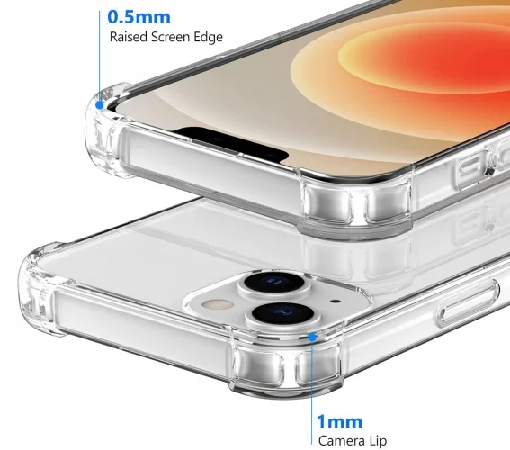 Apple iPhone 15 (6.1) Kılıf Köşe Korumalı Airbag Şeffaf Silikon Anti-Shock