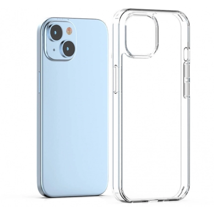 Apple iPhone 15 (6.1) Kılıf Lux Korumalı Kenarları Silikon Arkası Sert Coss Kapak - Şeffaf