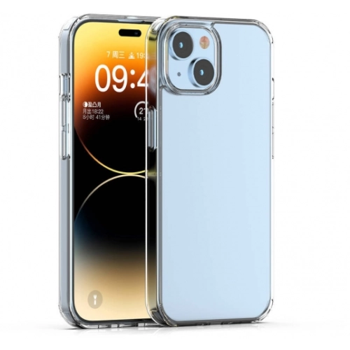 Apple iPhone 15 (6.1) Kılıf Lux Korumalı Kenarları Silikon Arkası Sert Coss Kapak - Şeffaf