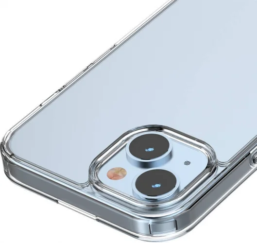 Apple iPhone 15 (6.1) Kılıf Lux Korumalı Kenarları Silikon Arkası Sert Coss Kapak - Şeffaf