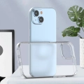 Apple iPhone 15 (6.1) Kılıf Lux Korumalı Kenarları Silikon Arkası Sert Coss Kapak - Şeffaf