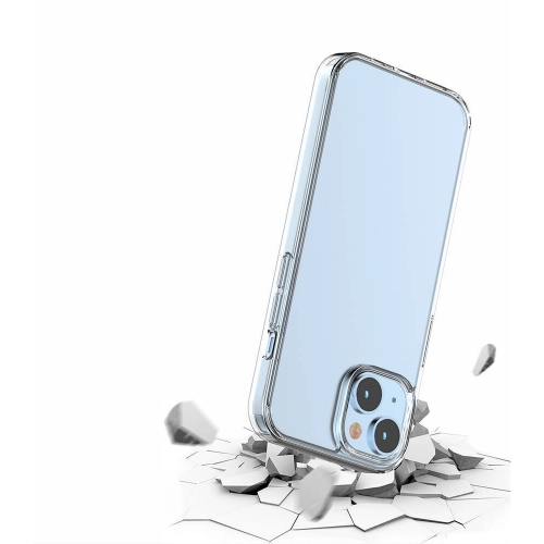 Apple iPhone 15 (6.1) Kılıf Lux Korumalı Kenarları Silikon Arkası Sert Coss Kapak - Şeffaf