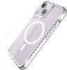 Apple iPhone 15 (6.1) Kılıf MagSafe Özellikli TPU Kenarları Esnek T-Max Kapak - Şeffaf
