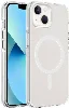 Apple iPhone 15 (6.1) Kılıf Magsafe Şarj Özellikli Buzlu Transparan C-Pro Sert Kapak - Şeffaf