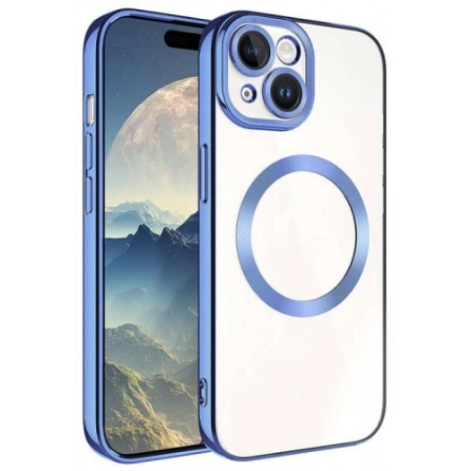 Apple iPhone 15 (6.1) Kılıf Magsafe Wireless Şarj Özellikli Zore Setro Silikon - Sierra Mavi