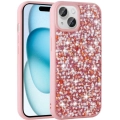 Apple iPhone 15 (6.1) Kılıf Parlak Taşlı Tasarım Zore Linea Kapak - Pembe