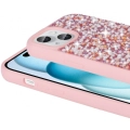 Apple iPhone 15 (6.1) Kılıf Parlak Taşlı Tasarım Zore Linea Kapak - Pembe