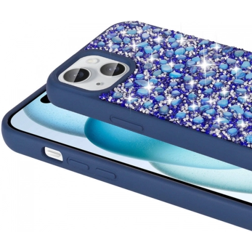 Apple iPhone 15 (6.1) Kılıf Parlak Taşlı Tasarım Zore Linea Kapak - Yeşil