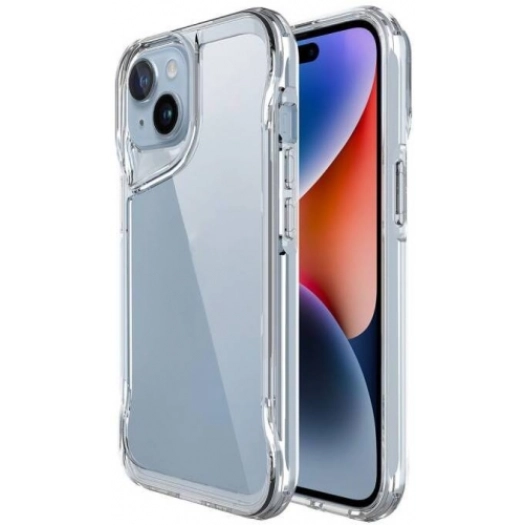 Apple iPhone 15 (6.1) Kılıf Şeffaf TPU Kenarları Esnek Crystal T-Max Kapak - Şeffaf