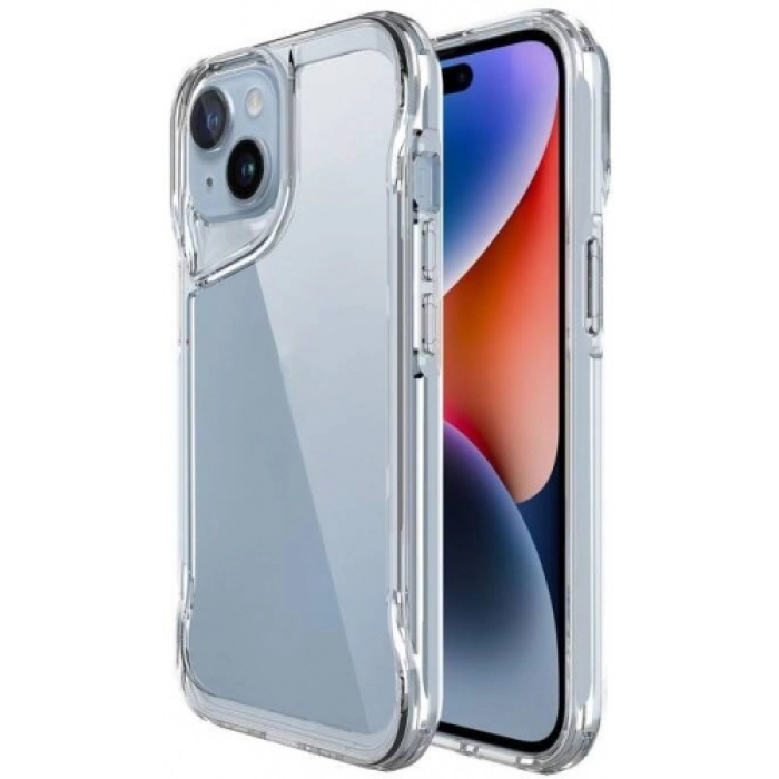 Apple iPhone 15 (6.1) Kılıf Şeffaf TPU Kenarları Esnek Crystal T-Max Kapak - Şeffaf