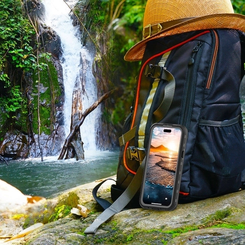 Apple iPhone 15 (6.1) Kılıf Su Geçirmez Toza Dayanıklı IP68 Sertifikalı 360 Tam Koruma Kapak - Siyah