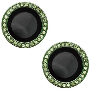 Apple iPhone 15 (6.1) Lens Kamera Koruyucu Taşlı Parmak İzi Bırakmaz CL-06 - Açık Yeşil