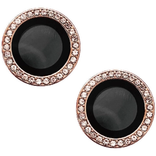 Apple iPhone 15 (6.1) Lens Kamera Koruyucu Taşlı Parmak İzi Bırakmaz CL-06 - Pembe